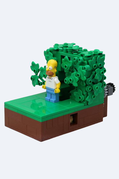 Buildable Homer in the Bushes Display Set