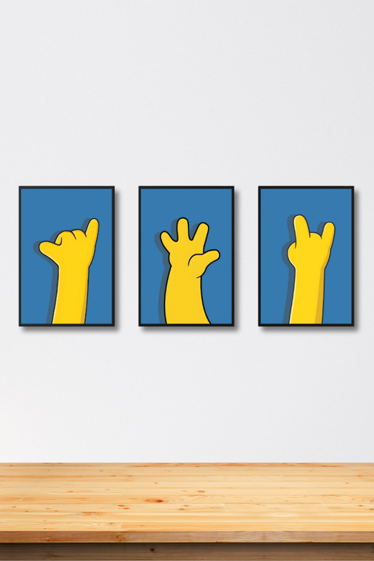 Homer Hand Signs – Printable Wall Art Set